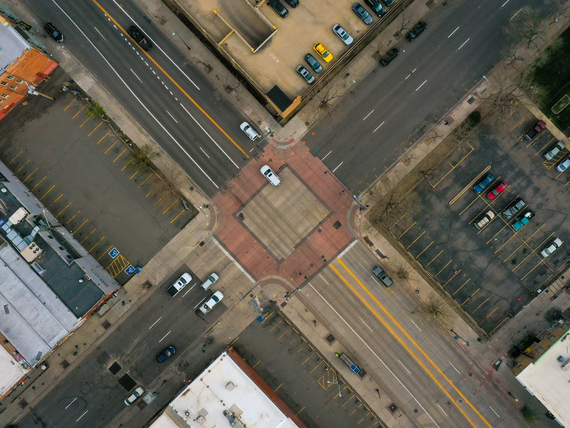 Aerial view of Denver street intersection