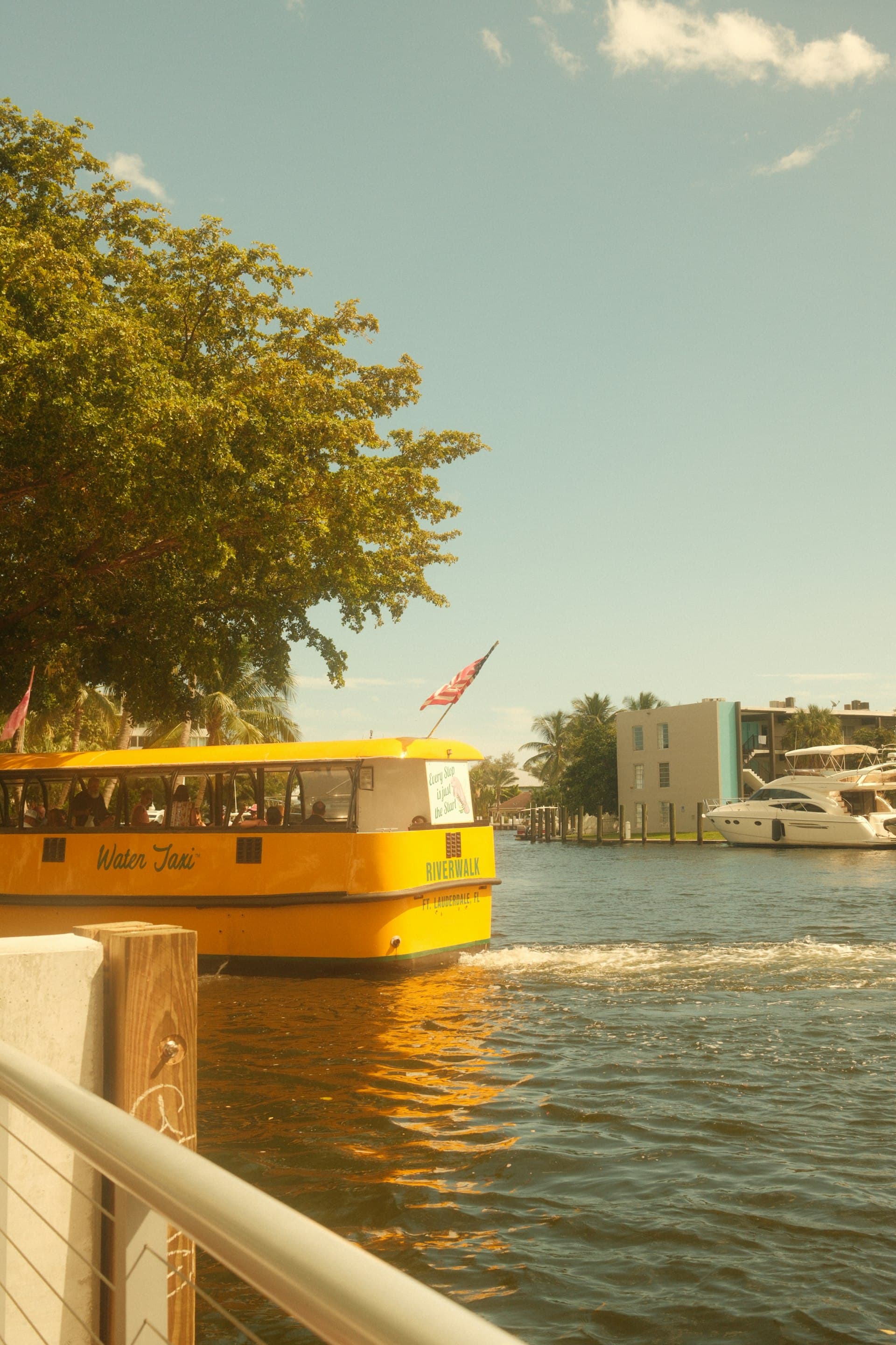 Water Taxi on the Riverwalk at Las Olas Boulevard Fort Lauderdale