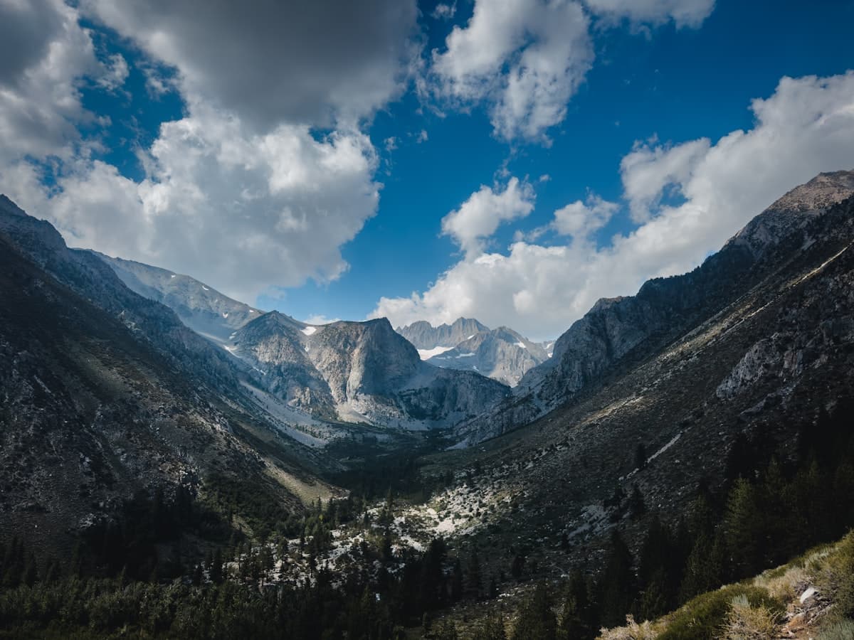 Sierra Nevada Mountains visible from California Central Valley