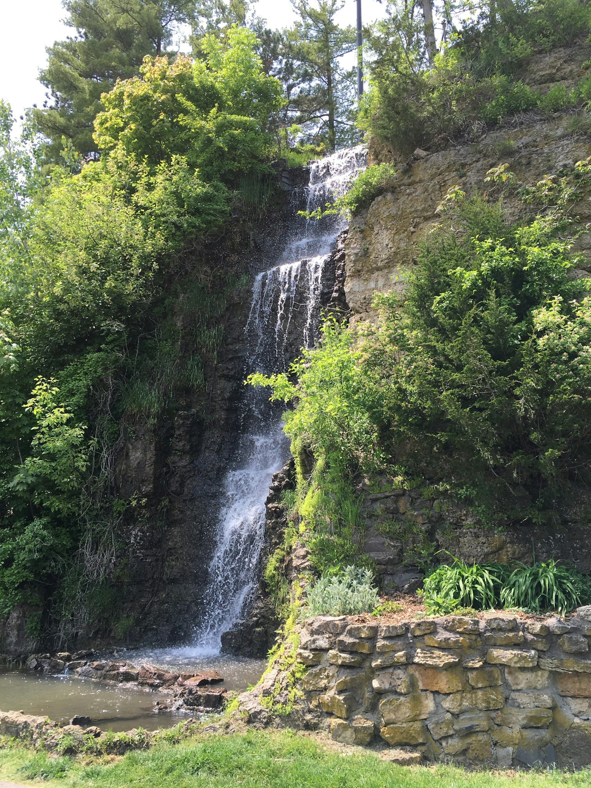 Waterfall at Krape Park in Freeport Illinois near Rockford